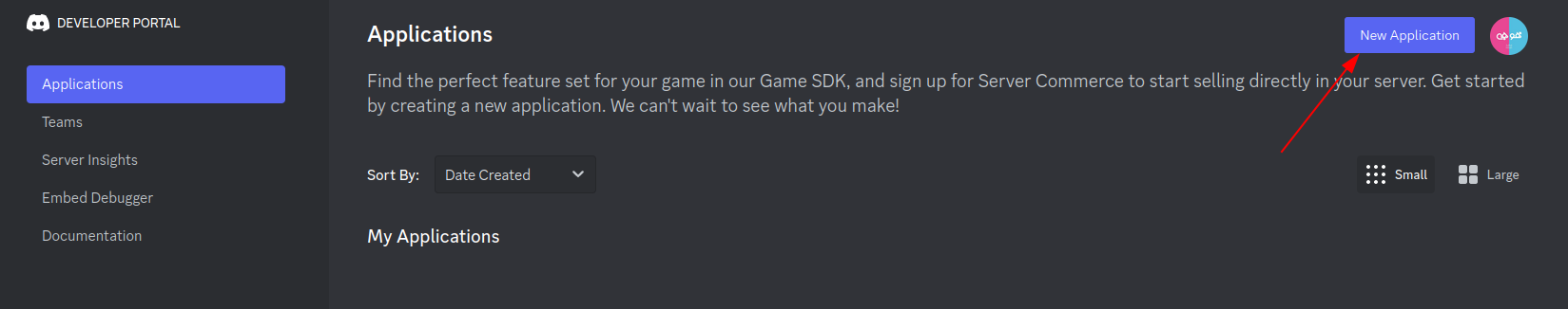 Create a new application
